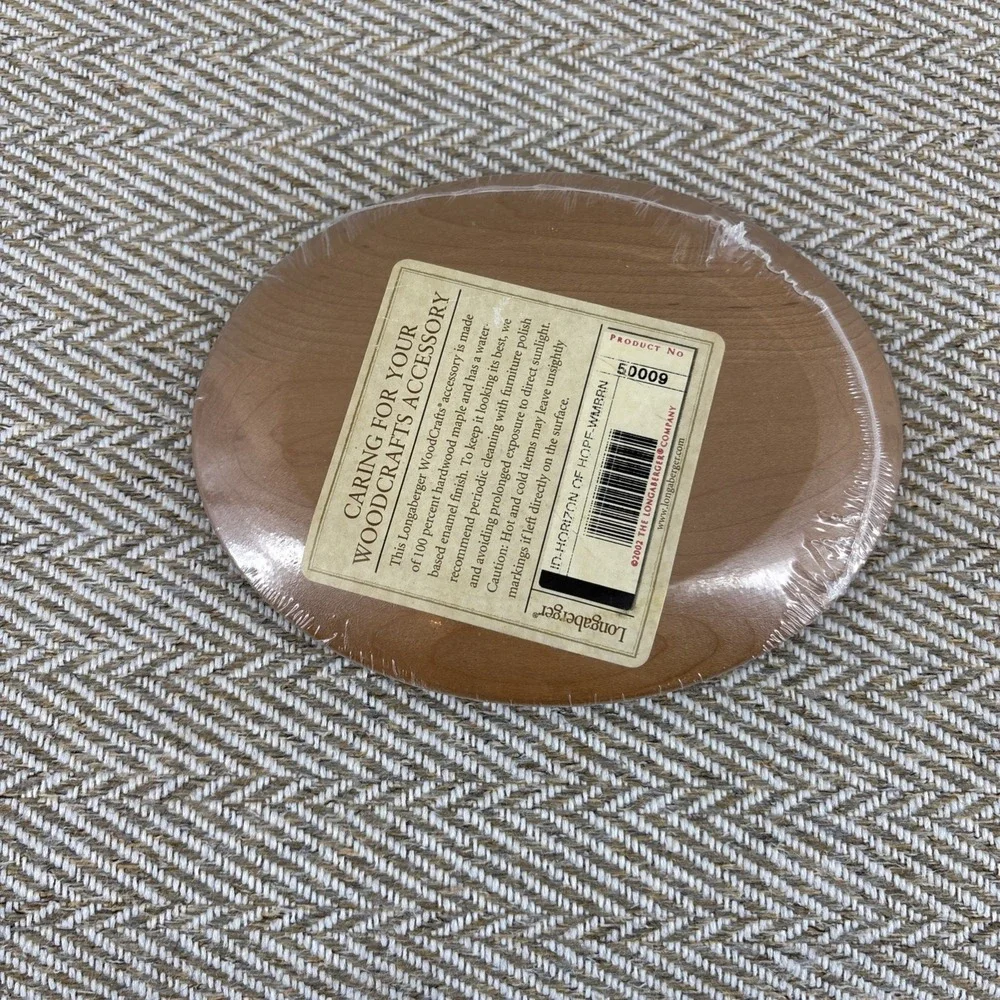 Longaberger HORIZON of HOPE Warm Brown Wood Oval Lid NEW Sealed 50009
